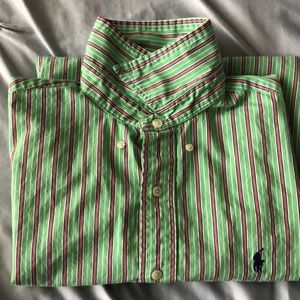 Ralph Lauren men’s green striped shirt size M